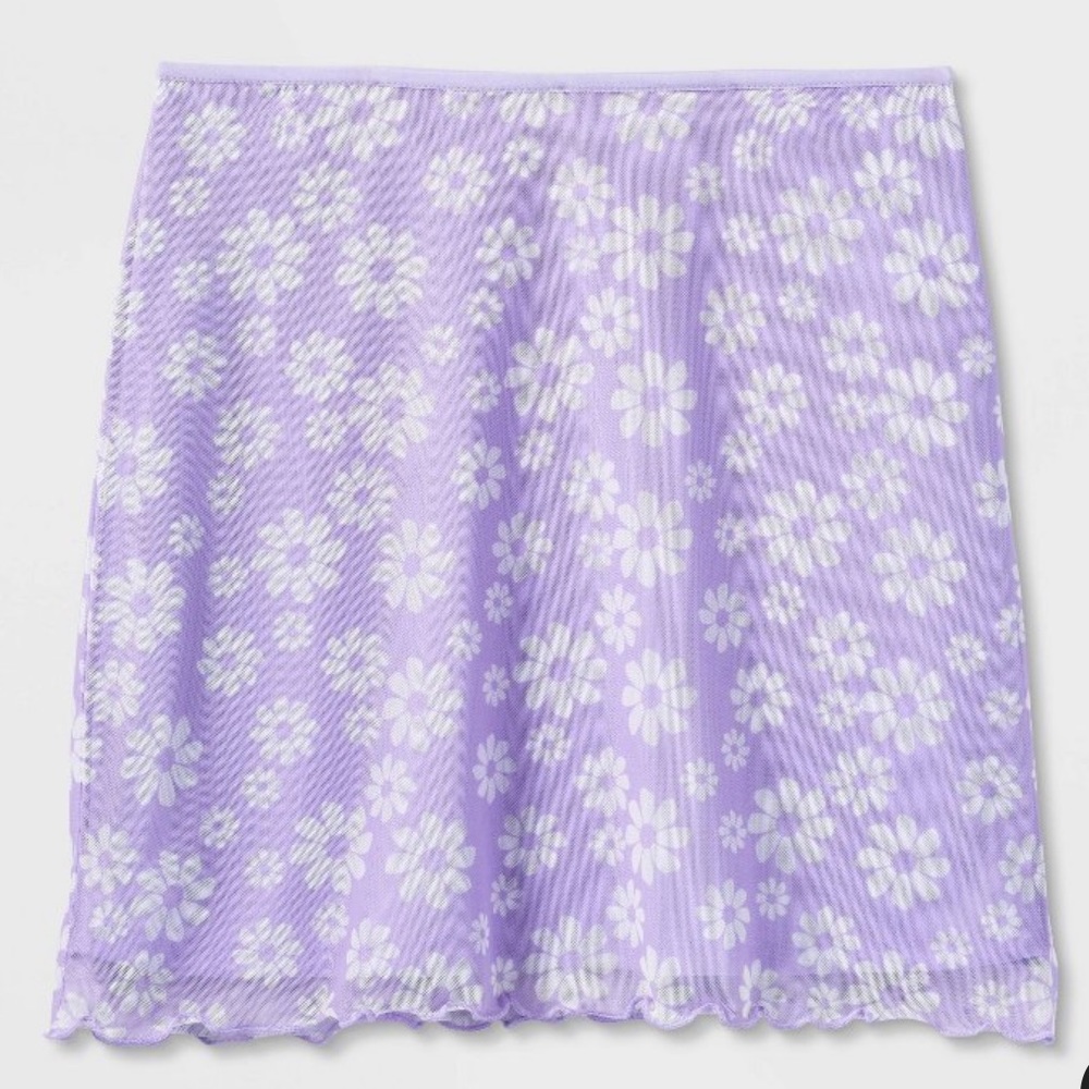 Target purple skirt with white daisies.